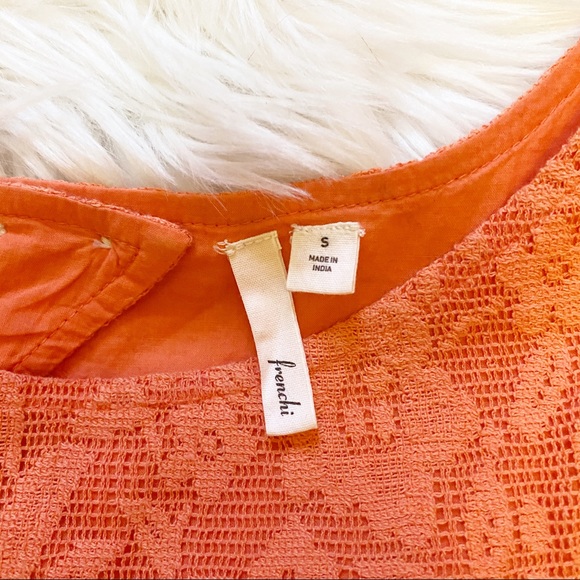 Like-New Frenchi Coral Lace Fit & Flare Dress Sz S - Picture 4 of 5